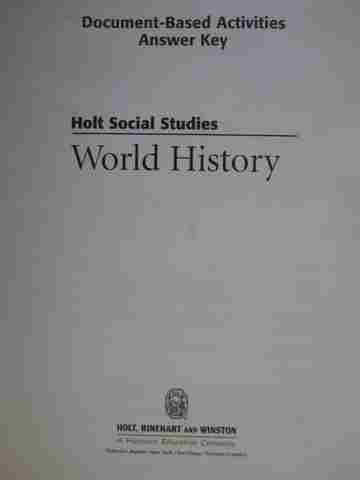 (image for) World History Document-Based Activities Answer Key (P)