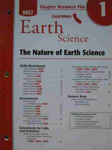 (image for) California Earth Science Chapter Resource File 1 (CA)(P)