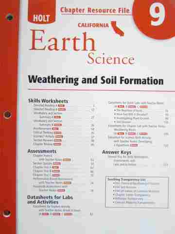 (image for) California Earth Science Chapter Resource File 9 (CA)(P)