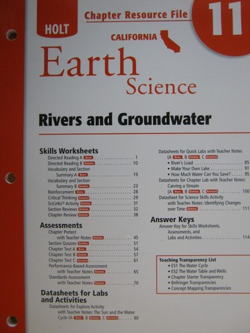 (image for) California Earth Science Chapter Resource File 11 (CA)(P)