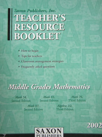(image for) Saxon Middle Grades Mathematics TRB 2002 (TE)(P)