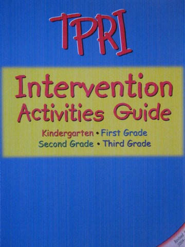 (image for) TPRI K-3 Intervention Activities Guide (Spiral)