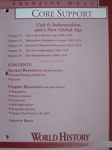 (image for) World History Connections to Today Core Support Unit 6 (P)