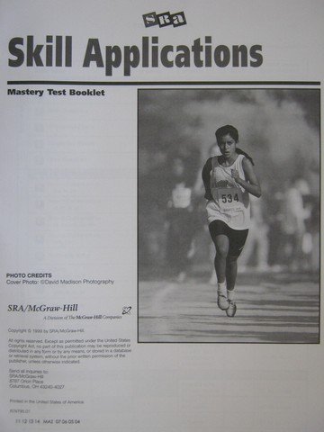 (image for) SRA Corrective Reading Decoding C Mastery Test Booklet (P)