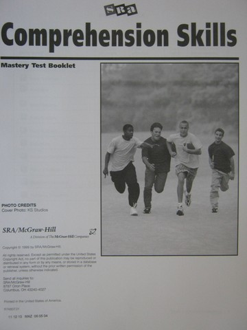 (image for) SRA Corrective Reading Comprehension B1 Mastery Test Booklet (P)