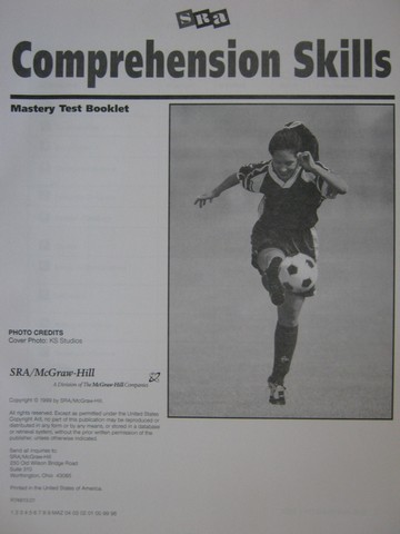 (image for) SRA Corrective Reading Comprehension B2 Mastery Test Booklet (P)