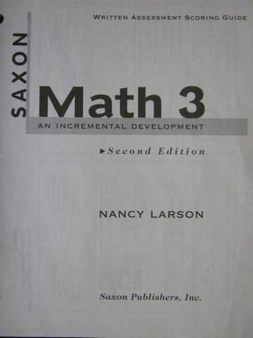 (image for) Saxon Math 3 2nd Edition Written Assessment Scoring Guide (P)
