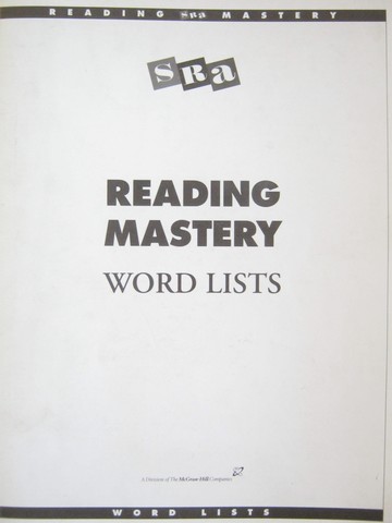 (image for) Reading Mastery 1, 2, & Fast Cycle Word Lists (P) by Engelmann,