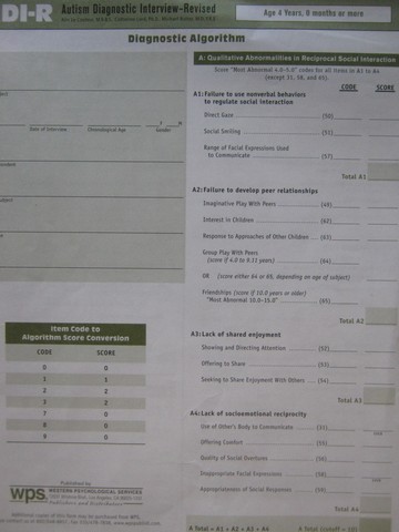 (image for) ADI-R Autism Diagnostic Interview Revised Diagnostic (P)