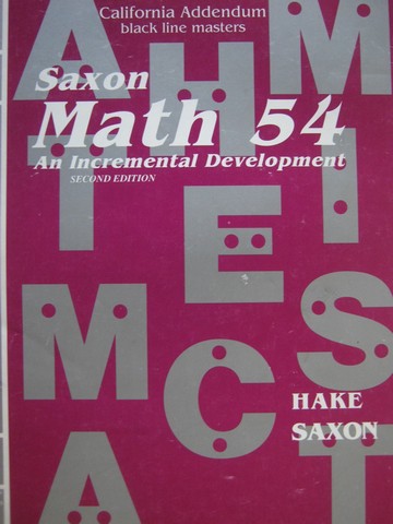 (image for) Saxon Math 54 2nd Edition California Addendum BLM (CA)(P)