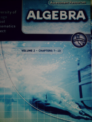 (image for) UCSMP Algebra Volume 2 Assessment Resources (CA)(P)