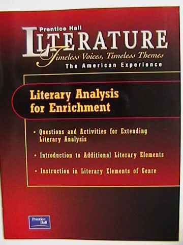 (image for) Literature American Experience Literary Analysis (P)