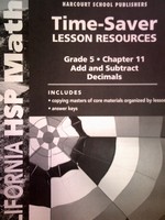 (image for) California HSP Math 5 Chapter 11 Time-Saver Lesson (CA)(P)