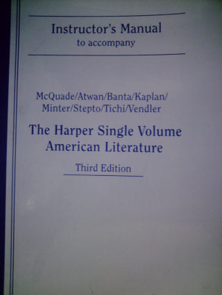 (image for) Harper Single Volume American Literature 3rd Edition IM (TE)(P) - Click Image to Close