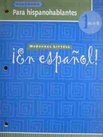 (image for) En espanol! 1uno Cuaderno para hispanohablantes (P)
