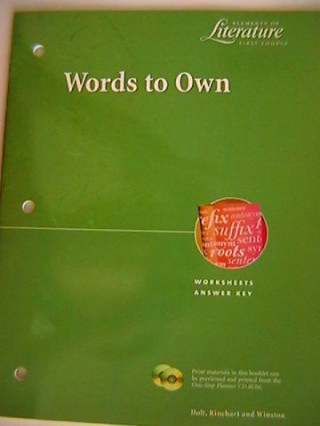 (image for) Elements of Language 1st Course Words to Own (P)