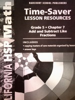 (image for) California HSP Math 5 Chapter 7 Time-Saver Lesson (CA)(P)