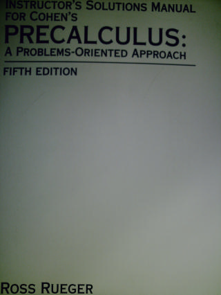 (image for) Precalculus A Problems-Oriented Approach 5e ISM (TE)(P)