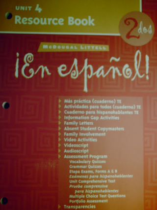 (image for) En Espanol! 2dos Unit 4 Resource Book (P)