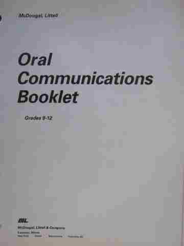 (image for) Oral Communications Booklet 9-12 (P)