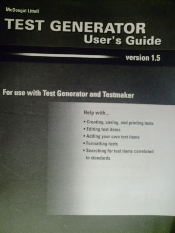 (image for) ML Test Generator User's Guide Version 1.5 (P)