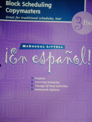 (image for) En espanol! 3tres Block Scheduling Copymasters (P)