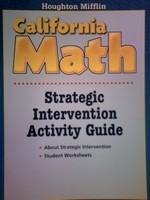 (image for) California Math K Strategic Intervention Activity Guide (TE)(P)