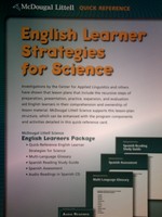 (image for) English Learner Strategies for Science Quick Reference (Card)