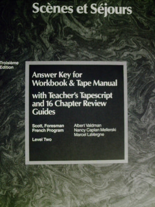 (image for) Scenes et Sejours 3e Workbook & Tape Manual Answer Key (P)