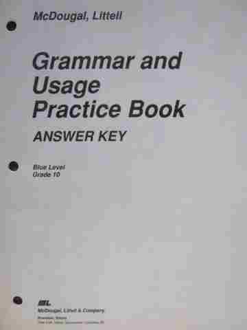 (image for) Grammar & Usage Practice Book Answer Key 10 Blue Level (P)