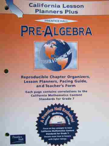 (image for) Pre-Algebra Tools for a Changing World California Lesson (CA)(P)